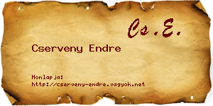 Cserveny Endre névjegykártya