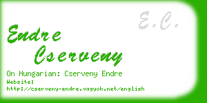 endre cserveny business card